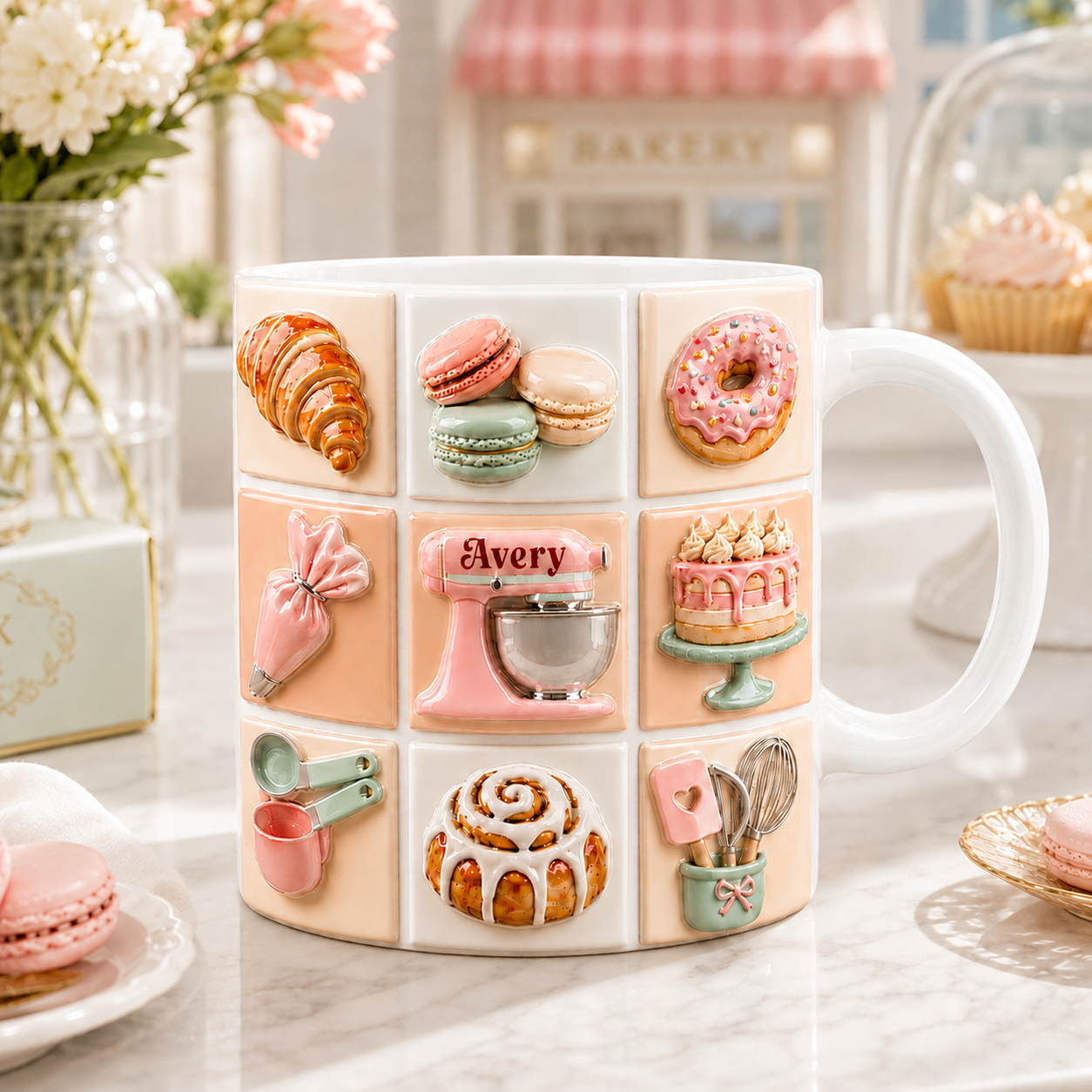 Personalized Baker Mug with Name – Custom Name Baking Lover Coffee Cup