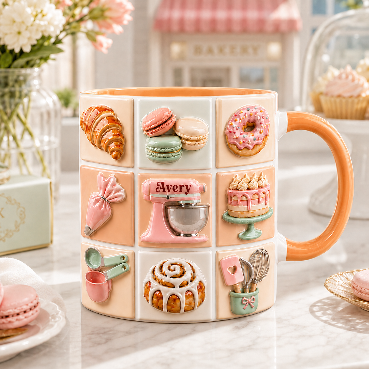 Personalized Baker Mug with Name – Custom Name Baking Lover Coffee Cup