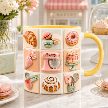 Personalized Baker Mug with Name – Custom Name Baking Lover Coffee Cup