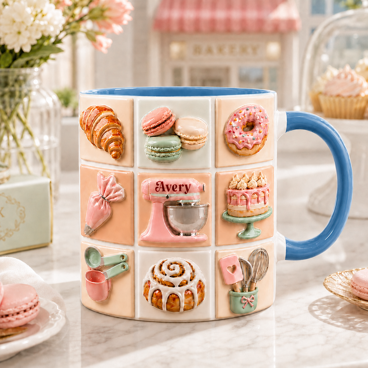 Personalized Baker Mug with Name – Custom Name Baking Lover Coffee Cup