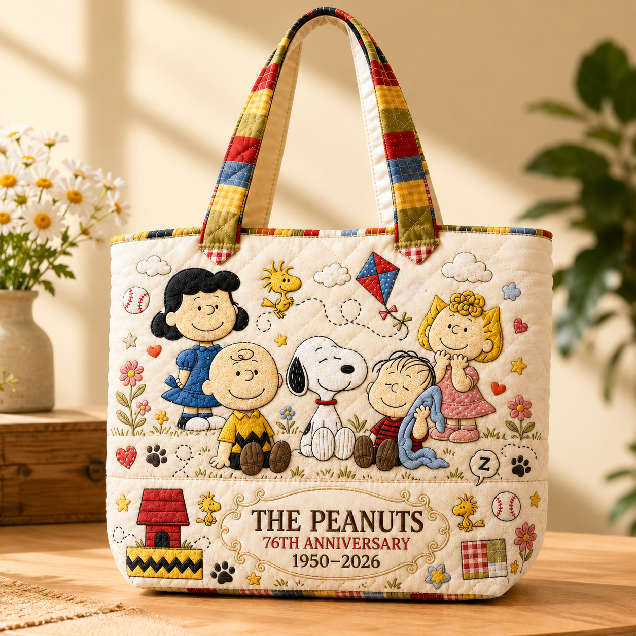 Classic Comic Friends Anniversary Bag - Personalized Quilted Tote Bag