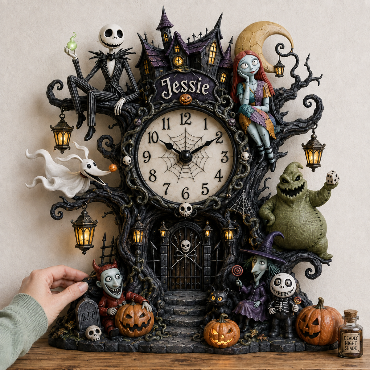 Nightmares Acrylic Hanging Wall Clock - Personalized Halloween Gifts