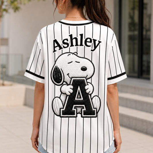 Personalized Comic Puppy Jersey - Custom Name Classic Baseball Jersey