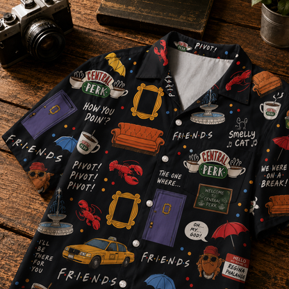 Coffee Friends Sitcom-Inspired Hawaii Shirt Beach Short