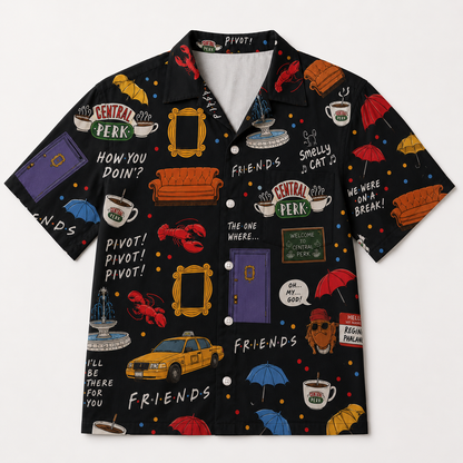 Coffee Friends Sitcom-Inspired Hawaii Shirt Beach Short