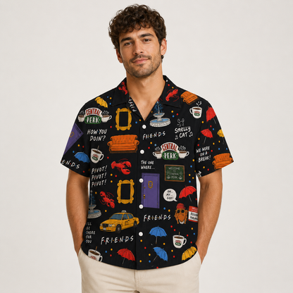 Coffee Friends Sitcom-Inspired Hawaii Shirt Beach Short