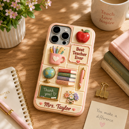 Personalized Teacher Phone Case - School Supplies Case Best Teacher Gift