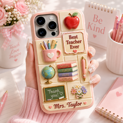 Personalized Teacher Phone Case - School Supplies Case Best Teacher Gift