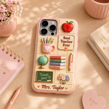 Personalized Teacher Phone Case - School Supplies Case Best Teacher Gift
