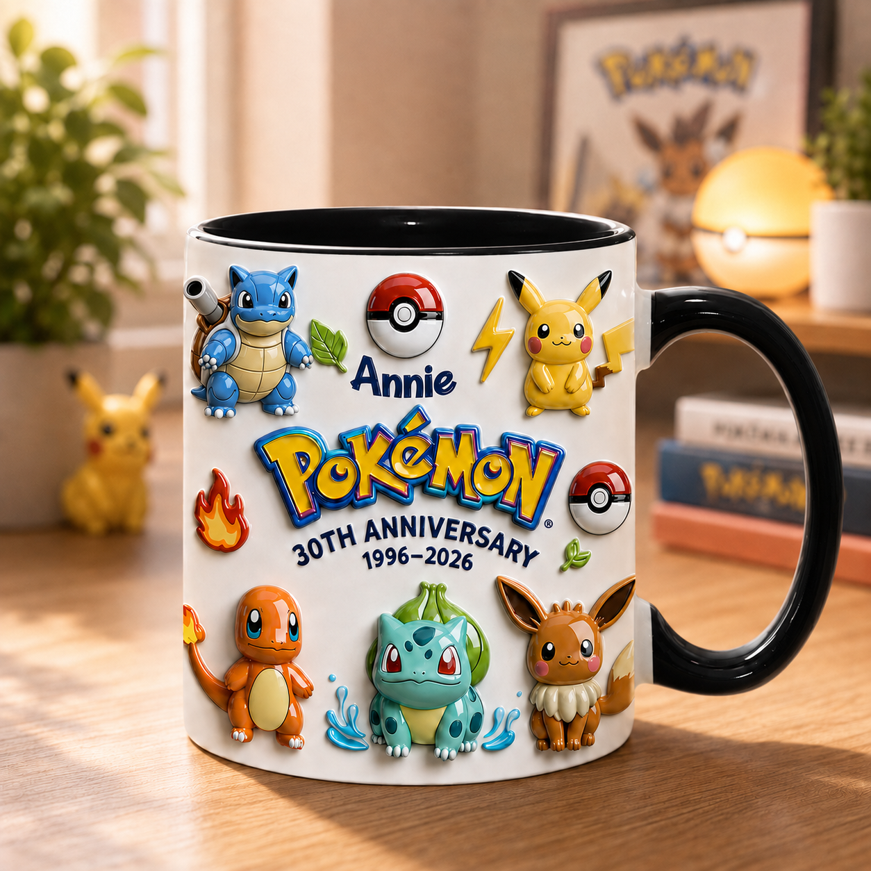 Personalized Pocket Monster Mug – Custom Name Cute Elemental Creature Gift