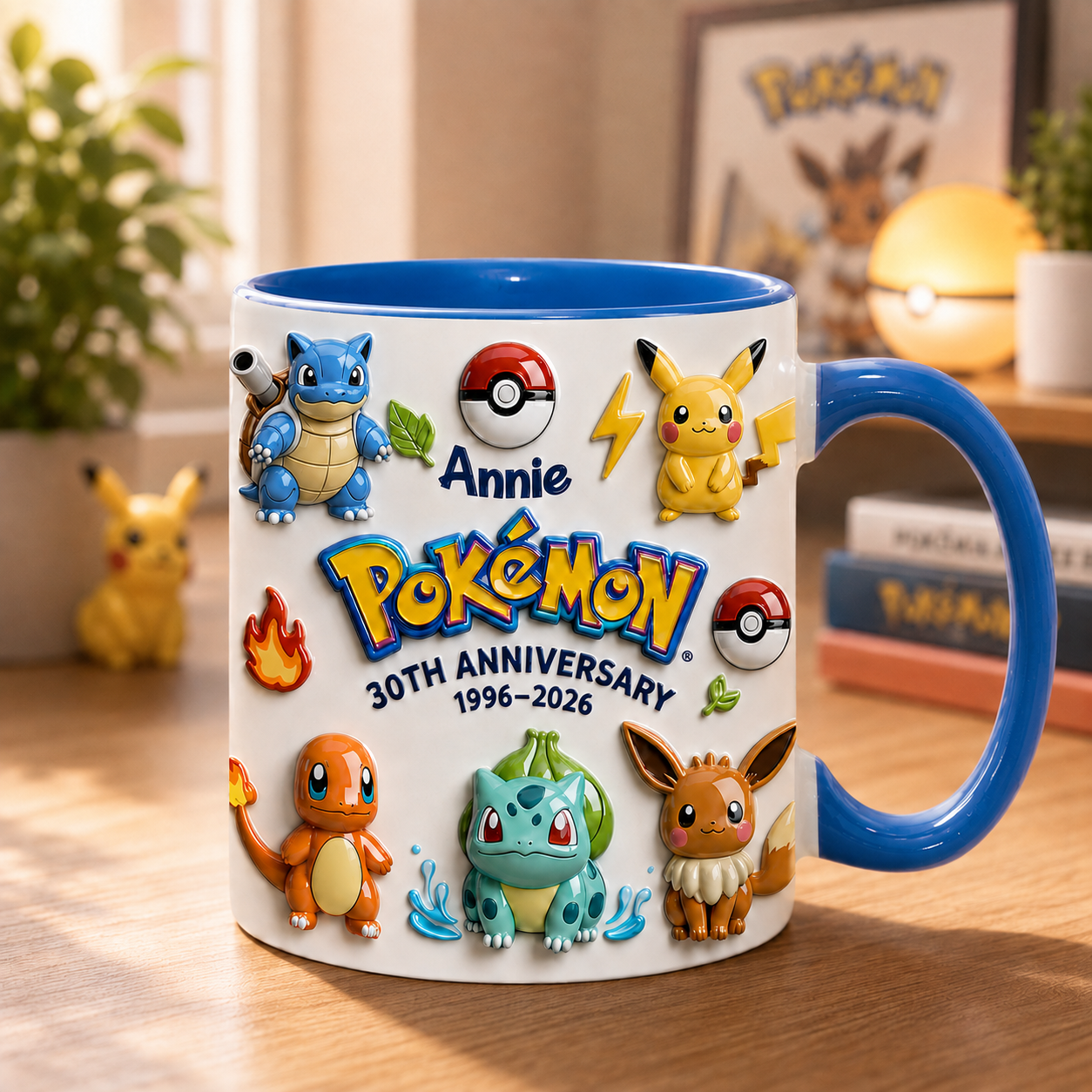 Personalized Pocket Monster Mug – Custom Name Cute Elemental Creature Gift