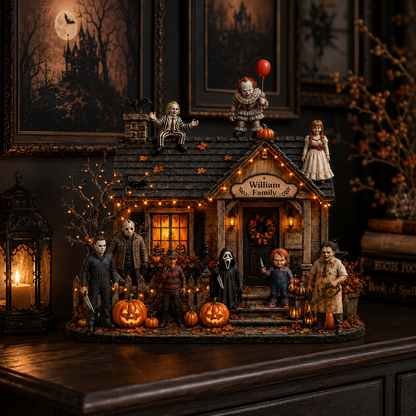 Classic Horror Characters Wooden Plaque - Personalized Halloween Home Decor