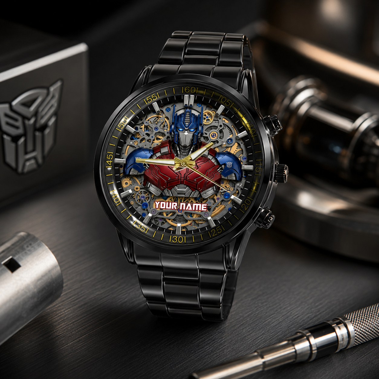 Cyber Guardian v2 - Custom Name Sci-Fi Robot Watch