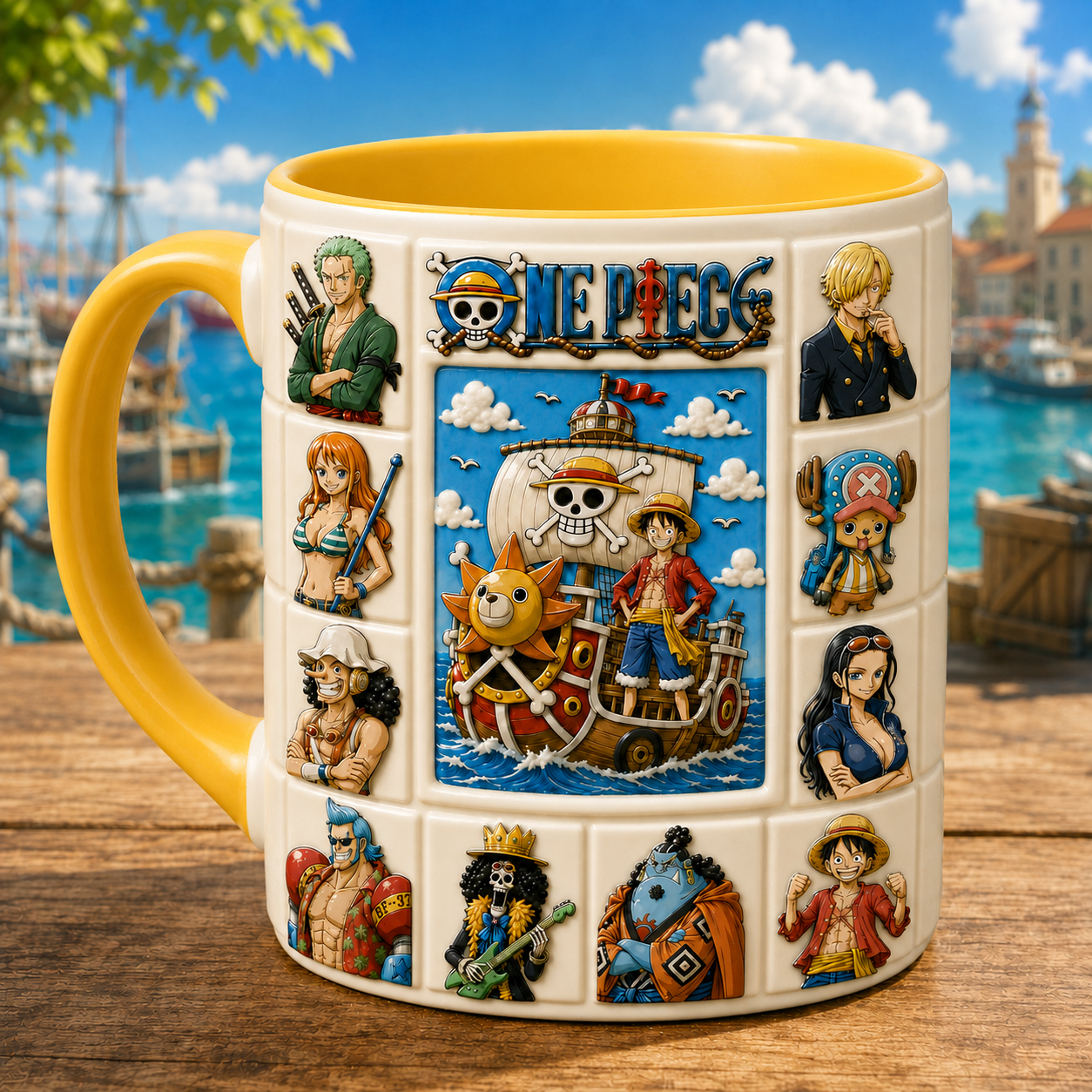 Anime Pirate Crew Mug – Adventure Sailing Character Coffee Cup, Ocean Explorer Gift for Fans