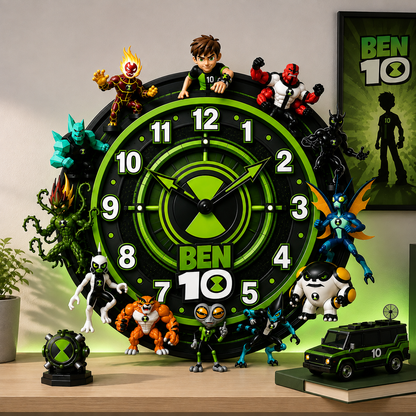 Alien Transformers Acrylic Hanging Wall Clock -Personalize Green Sci-Fi Character Clock