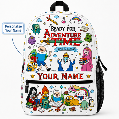 Personalized Cartoon Adventure Backpack – Custom Name Fantasy School Bag Gift