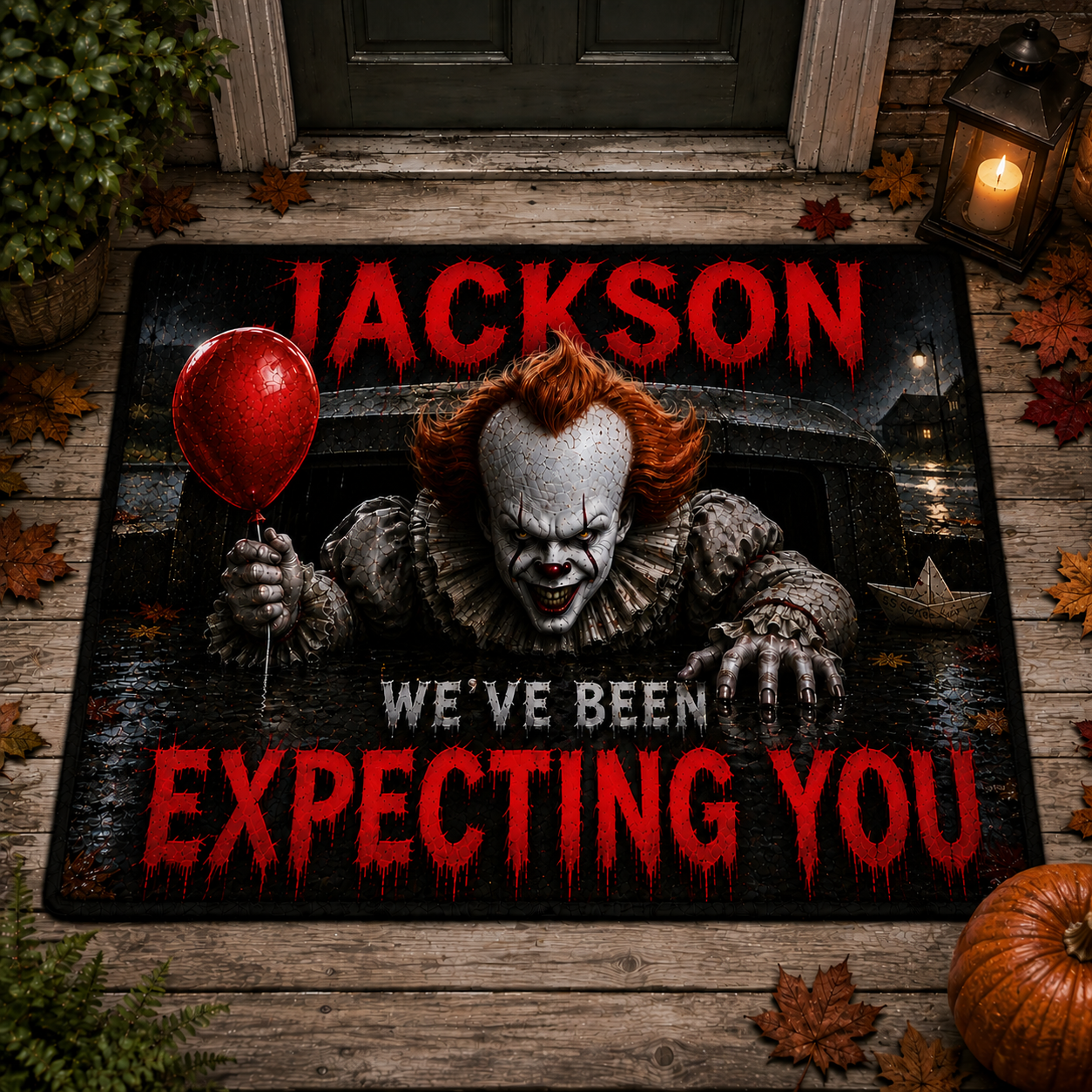 Horror Characters Halloween Doormat - Personalized Creepy Legends Rug