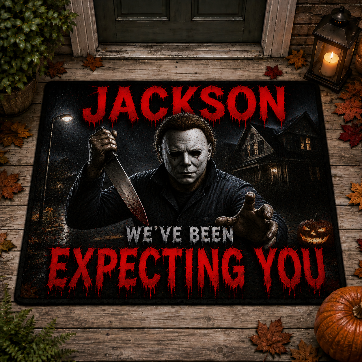 Horror Characters Halloween Doormat - Personalized Creepy Legends Rug