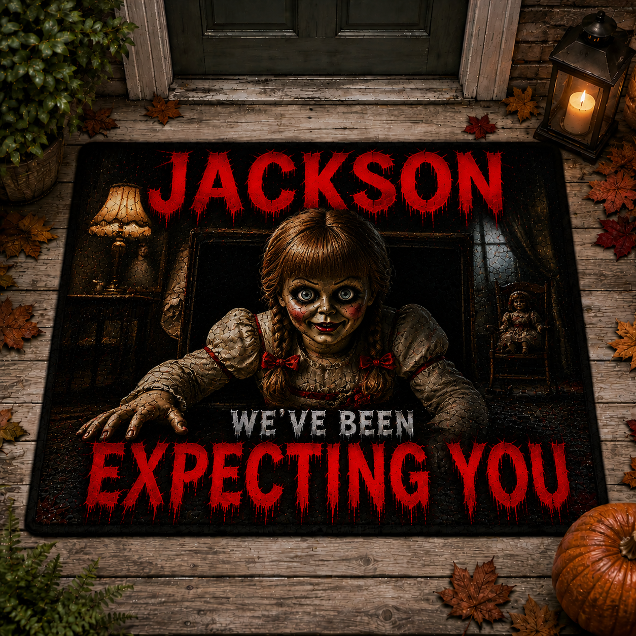 Horror Characters Halloween Doormat - Personalized Creepy Legends Rug