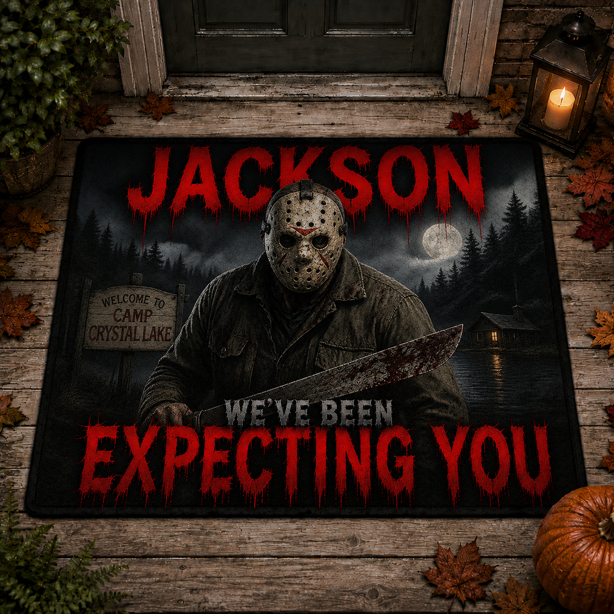 Horror Characters Halloween Doormat - Personalized Creepy Legends Rug