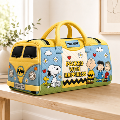 Personalized Classic Friends Quilted Duffle Bag - Cute Puppy Bag Gifts