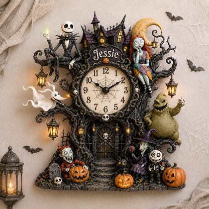 Nightmares Acrylic Hanging Wall Clock - Personalized Halloween Gifts