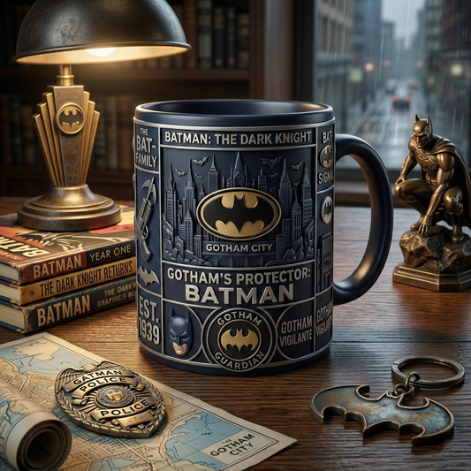 Gothic Dark Knight - Vintage Comic Style Coffee Mug