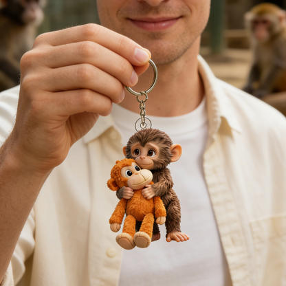 Monkey Punch Acrylic Keychain -Gift For Family, Friends, Loved Ones