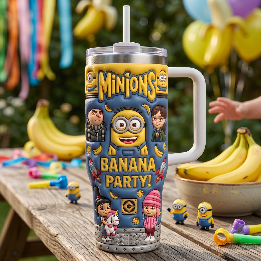 Yellow Banana Friends - Cartoon Party Tumbler With Handle