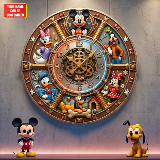 Friends - Personalize Mouse 3D Visual Effect Acrylic Wall Clock