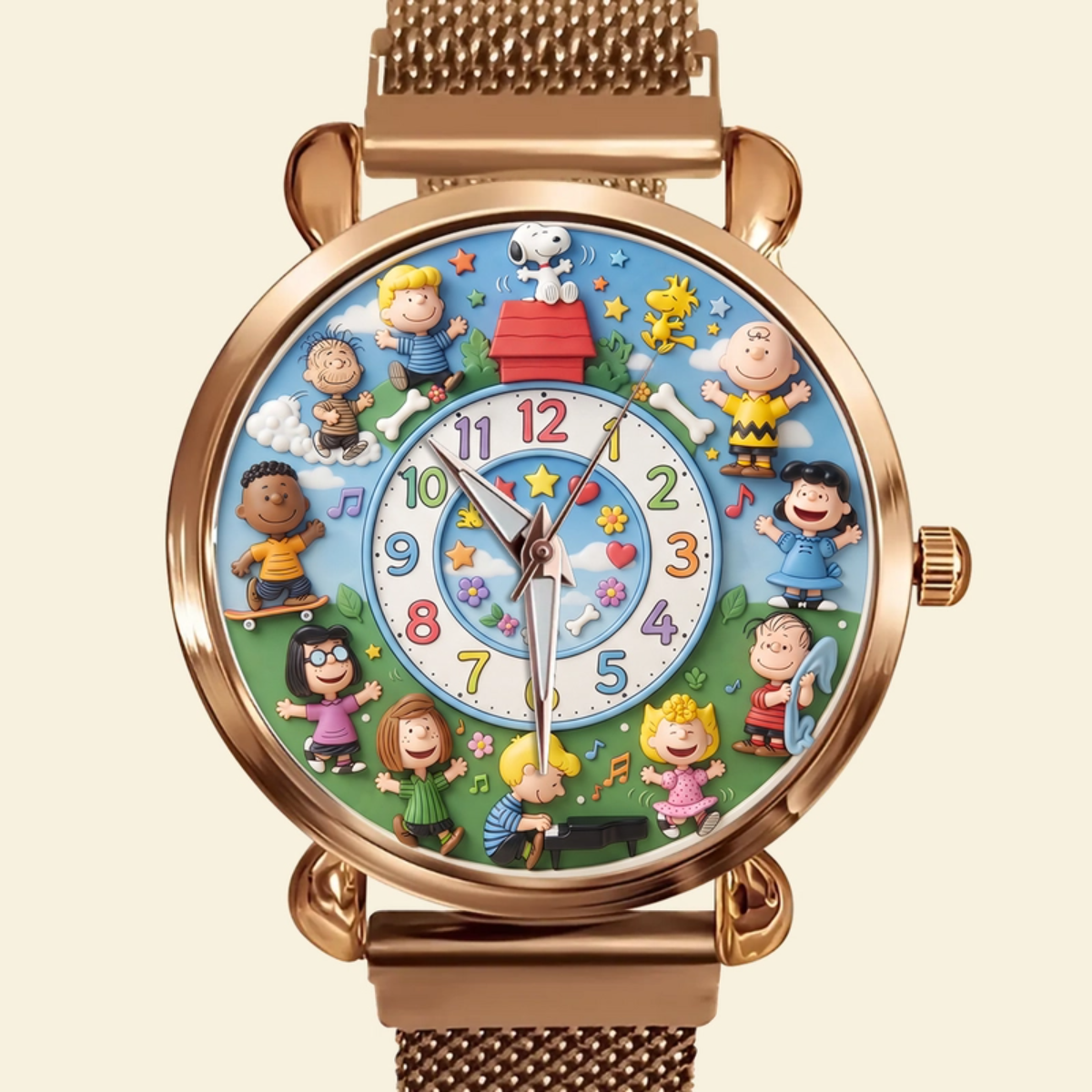 Happy Friends Mesh Strap Quartz Watch - Personalized Gifts