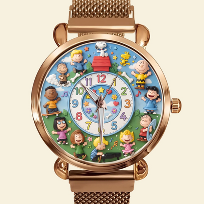 Happy Friends Mesh Strap Quartz Watch - Personalized Gifts