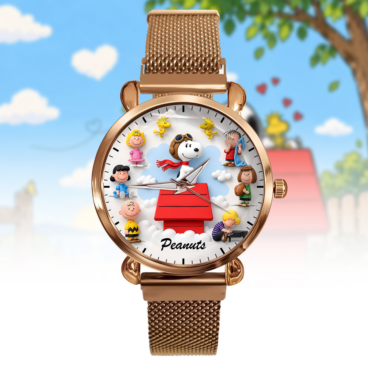 Classic Flying Puppy & Friends - Personalized Cartoon Women Hand Watch