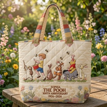 DSNY Honey Bear Celebrate 100 Years Of Friendship - Personalized Quilted Tote Bag