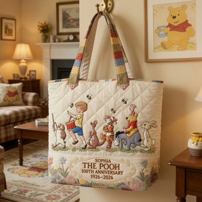 DSNY Honey Bear Celebrate 100 Years Of Friendship - Personalized Quilted Tote Bag