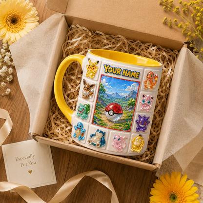 Personalized Pocket Monster Mug – Custom Name Cute Creature Gift