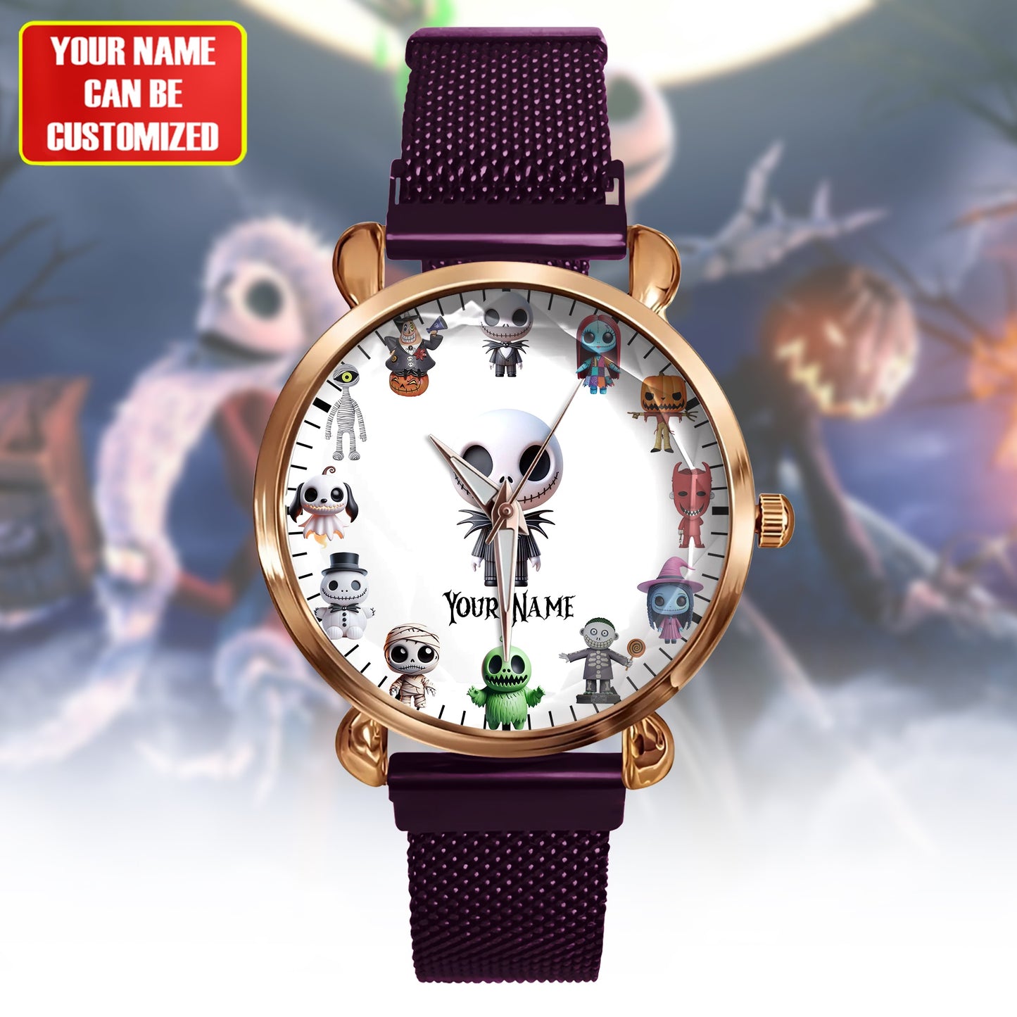 Nightmare Time - Personalized Halloween Women Hand Watch