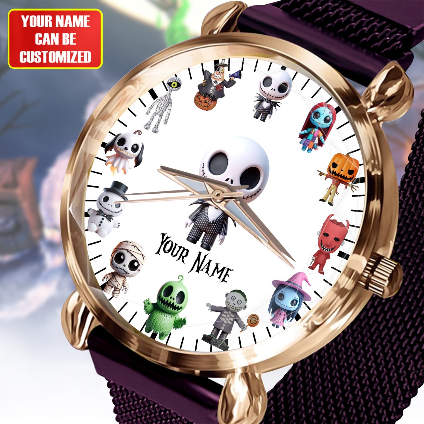 Nightmare Time - Personalized Halloween Women Hand Watch