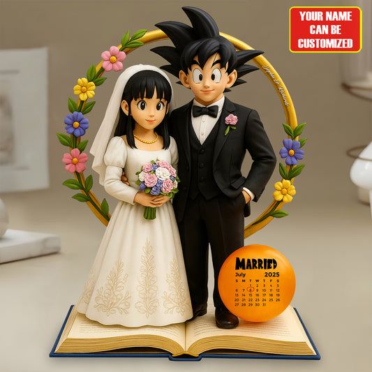 Happy Anniversary Seven Balls Couple - Personalized Anime Custom Shaped Acrylic Plaque