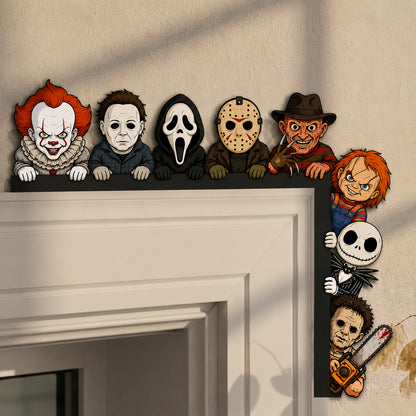 Horror Night Door Corner Decor – Spooky Character Home Decoration
