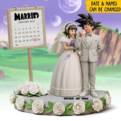 Happy Anniversary Manga Couple - Personalized Anime Custom Shaped Acrylic Plaque
