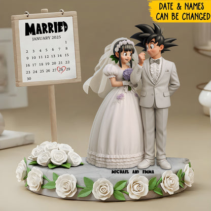 Happy Anniversary Manga Couple - Personalized Anime Custom Shaped Acrylic Plaque