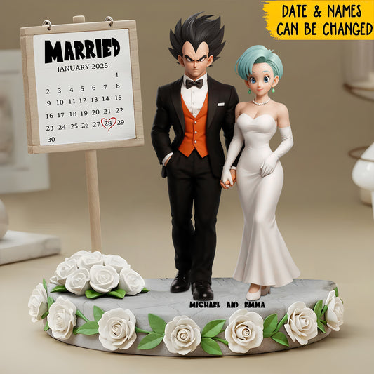 Happy Anniversary Manga Couple - Personalized Anime Custom Shaped Acrylic Plaque