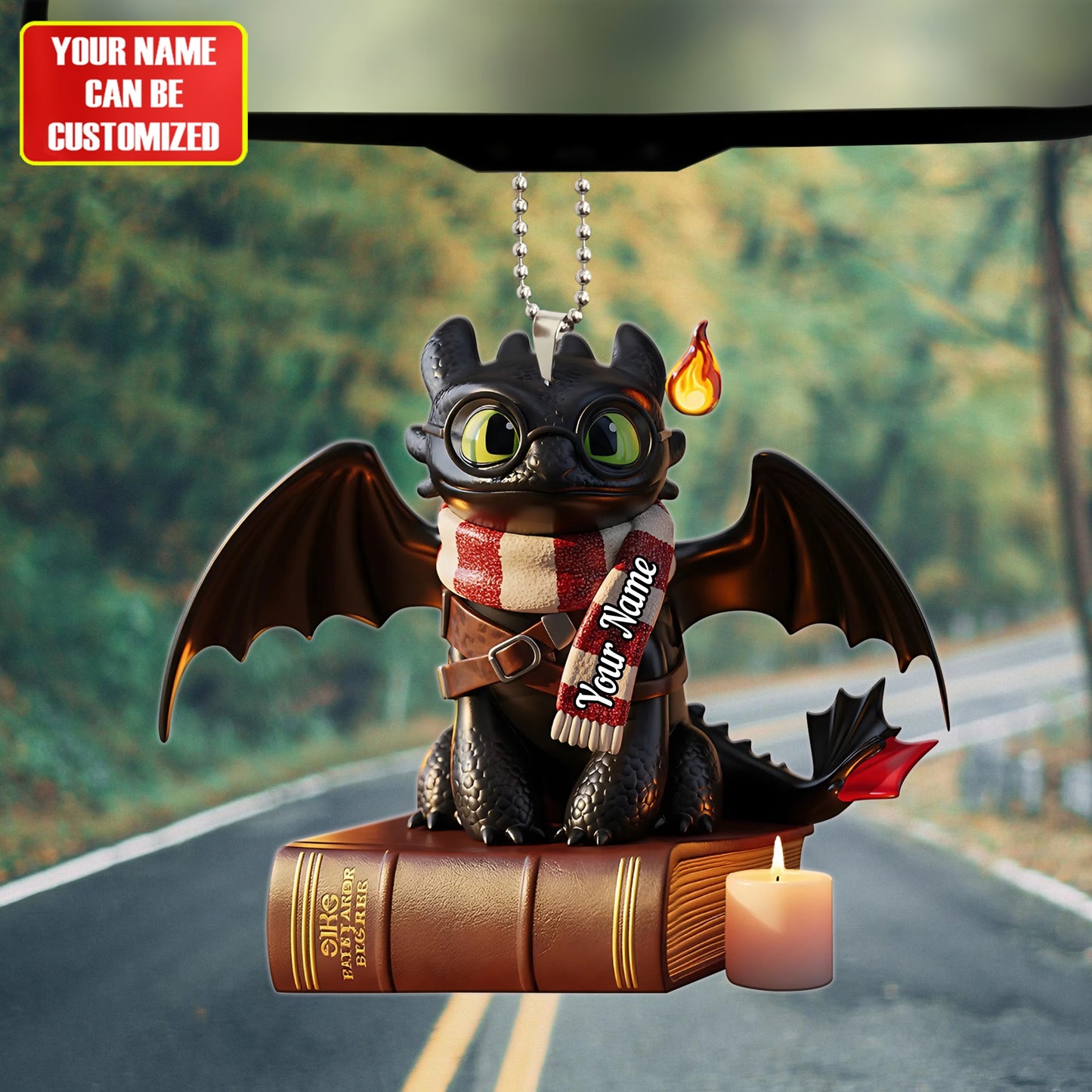 Dragon Book - Personalized Custom Shaped Car Ornament