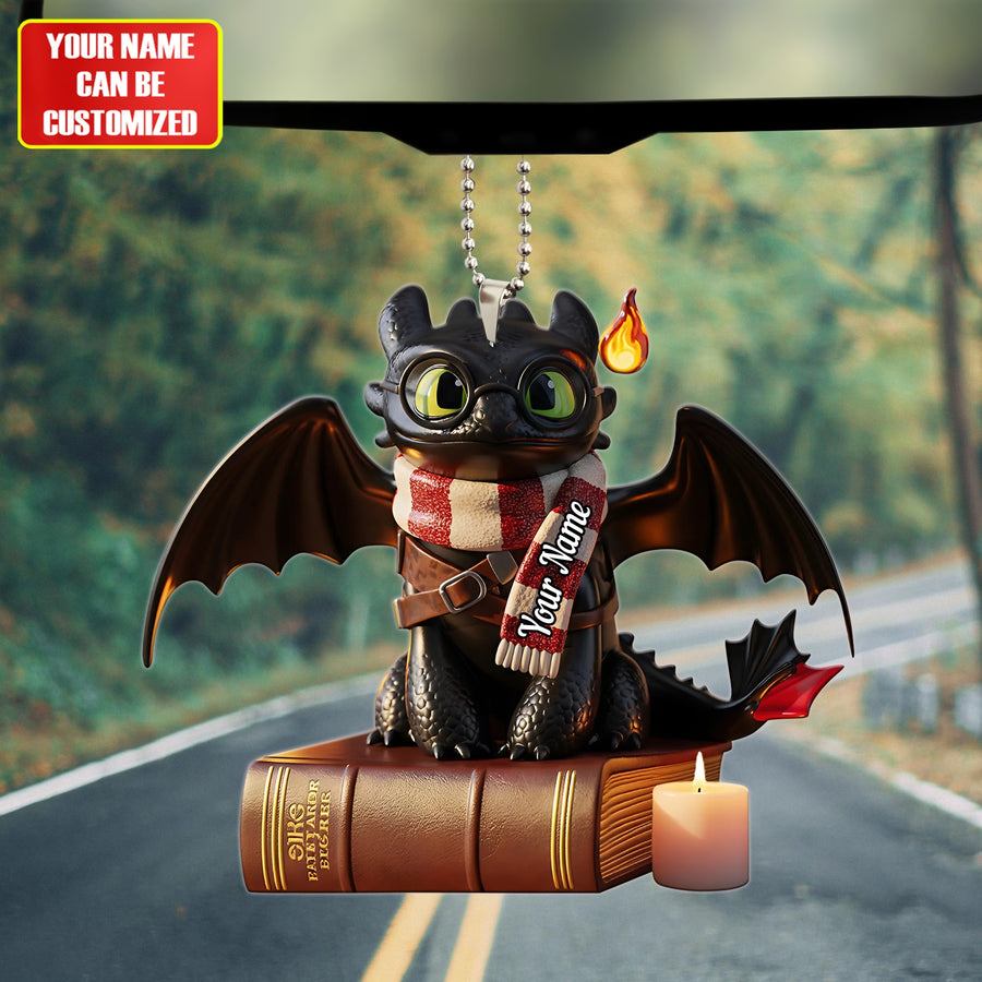 Dragon Book - Personalized Custom Shaped Car Ornament