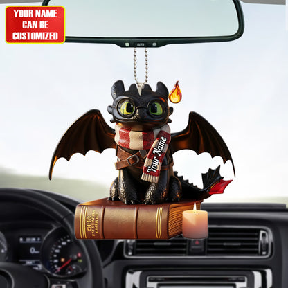 Dragon Book - Personalized Custom Shaped Car Ornament