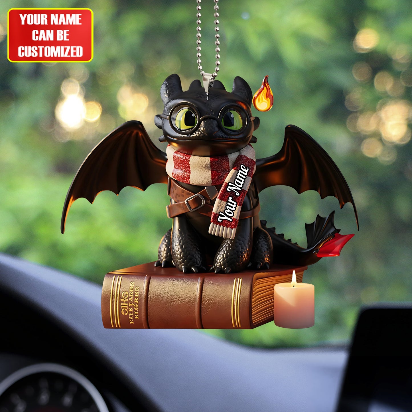 Dragon Book - Personalized Custom Shaped Car Ornament