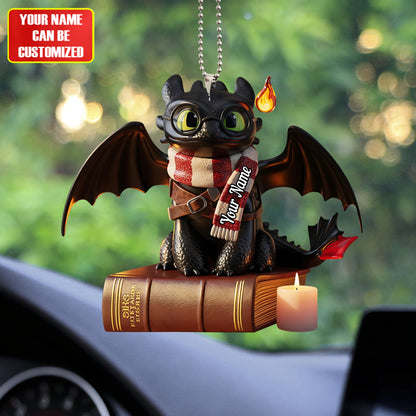 Dragon Book - Personalized Custom Shaped Car Ornament
