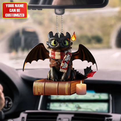 Dragon Book - Personalized Custom Shaped Car Ornament