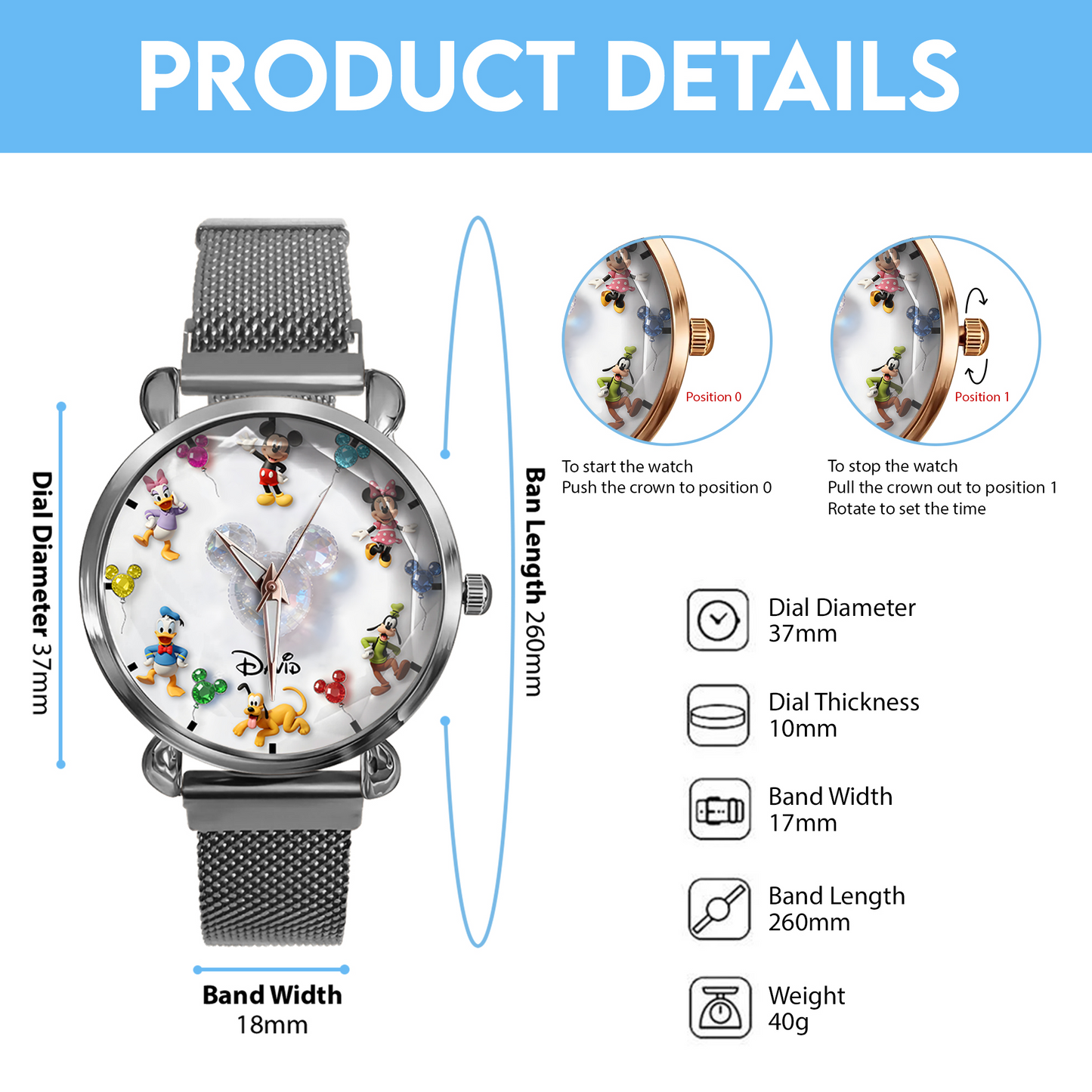 Magical Time - Personalized Mouse Women Hand Watch